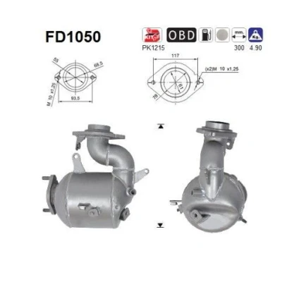 Afbeelding van AS FD1050 Roetfilter Euro 5 Cordieriet