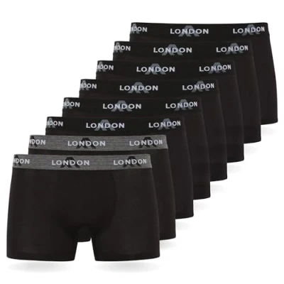 Image de FM London Homme Hipsters Boxer ajusté, Noir (01), XXL