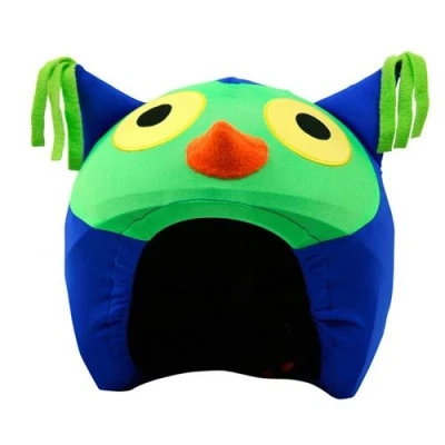 Image de Housse de casque fantaisie Coolcasc Ccowl Chouette bleu et verte