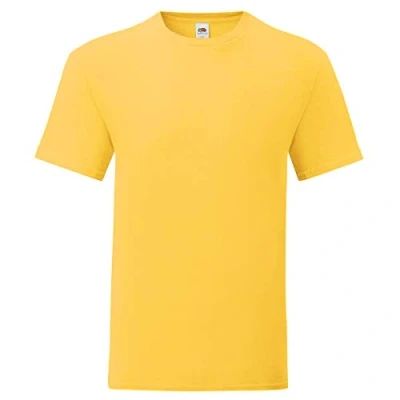 Afbeelding van Fruit of the Loom Iconisch T shirt, maat S tot 5XL, Zonnebloem geel.