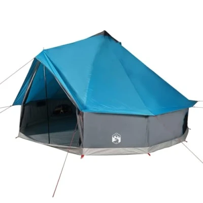 Image de vidaXL Tente familiale tipi 12 personnes bleu imperméable94592