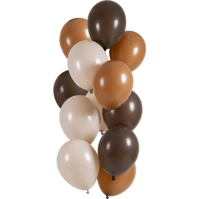 Afbeelding van Ballonnen Set Mocha Chocolate 33cm 12 stuks