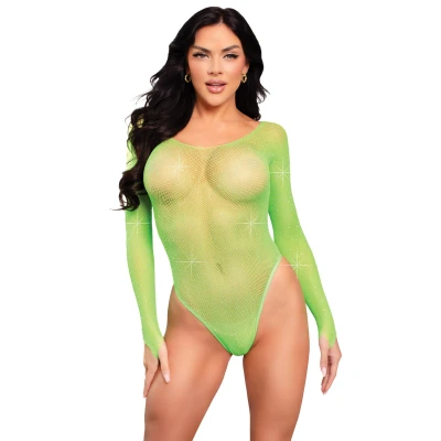Afbeelding van Leg Avenue Fishnet Body Strass Neon Green