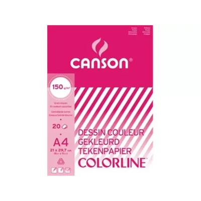 Afbeelding van Canson gekleurd tekenpapier Colorline formaat 21 x 297 cm (A4)