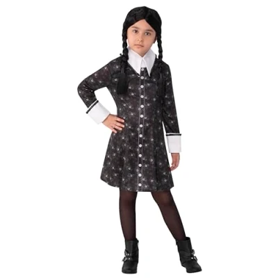 Afbeelding van Rubies Horror Films Kostuum Wednesday Addams Back To School Meisje Zwart Small Halloween Verkleedkleding