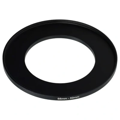 Afbeelding van vhbw Step Up ringadapter van 55 mm naar 82 voor cameralens, metalen filteradapter, zwart
