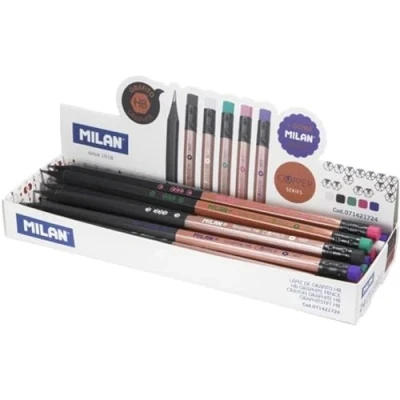 Afbeelding van Milan, Potlood, HB zeskantig potlood met gum Cooper (24 stuks) (2.20 mm, HB, 24 x)