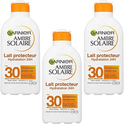 Afbeelding van GARNIER AMBRE SOLAIRE BESCHERMENDE MELK SPF 30 24H HYDRATATIE 200 ML