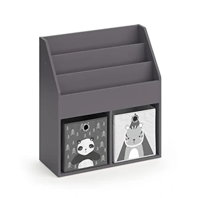 Afbeelding van Vicco kinderboekenkast &quot;Luigi&quot;, grijs, 72 x 79 cm met 2 vouwdozen opt.2