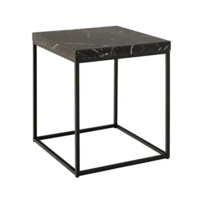 Afbeelding van Carossa salontafel 40cm marmer decor zwart.