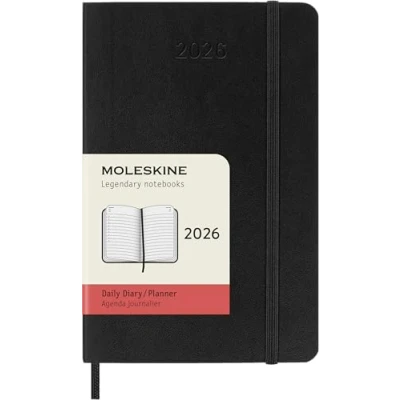 Afbeelding van Moleskine 12 Maanden Agenda 2026 Dagelijks Pocket Zachte Kaft Zwart