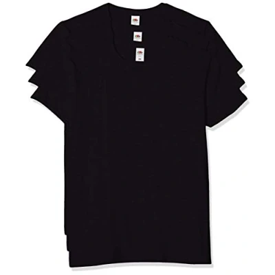 Afbeelding van Fruit of the Loom Iconic Tee, lichtgewicht Ringspun 3 stuks T shirt voor heren (3 stuks), Zwart (Zwart 36)