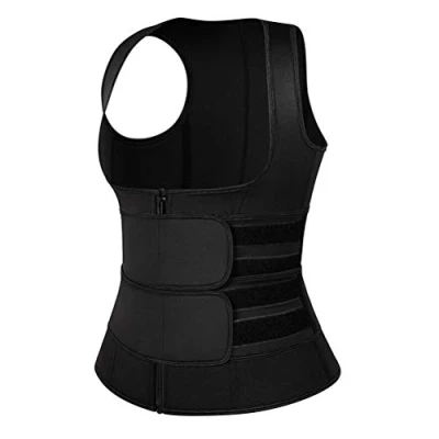 Afbeelding van Lintat Dames neopreen korset met ritssluiting en verstelbare bandjes, zwart.
