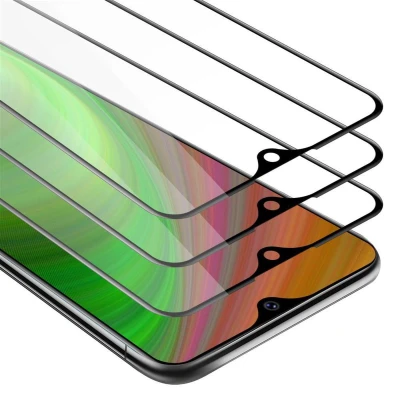 Afbeelding van Cadorabo 3x Screenprotector geschikt voor Vivo Y91C Volledig scherm pantserfolie Beschermfolie in TRANSPARANT met ZWART Getemperd (Tempered) Display beschermend glas 9H hardheid 3D Touch