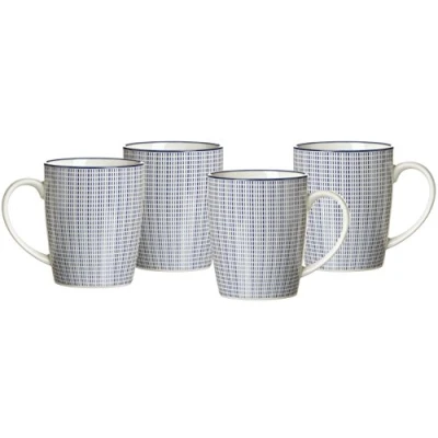 Afbeelding van Ritzenhoff &amp; Breker de Royal Makoto Koffiekopjes, 4 delig, 350 ml, porselein, blauw/wit