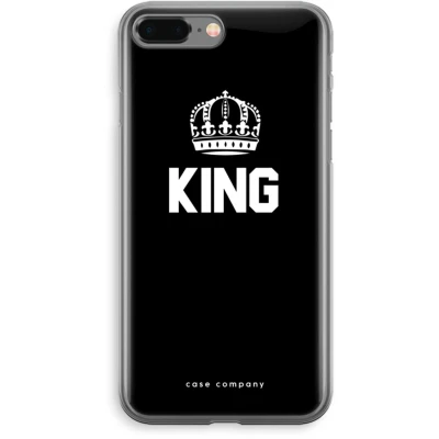 Afbeelding van Case Company® hoesje geschikt voor iPhone 8 Plus King zwart Soft Cover Telefoonhoesje Bescherming aan alle Kanten en Schermrand