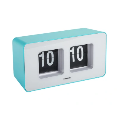 Afbeelding van Karlsson Wand/Tafelklok Funky Flip Turquoise blue