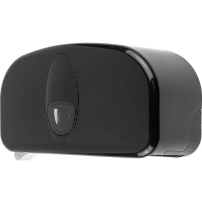 Afbeelding van Toiletpapierdispenser PlastiQline 2020, 2rolshouder kunststof zwart (doprol), ABS