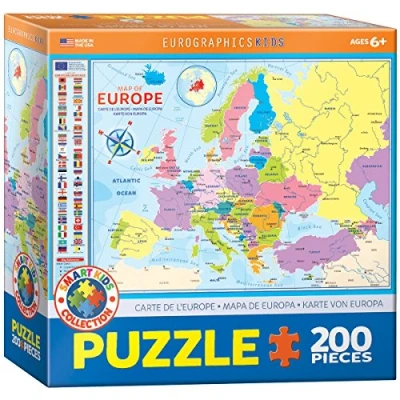 Afbeelding van EuroGraphics Puzzel Kaart van Europa 200 Stukjes