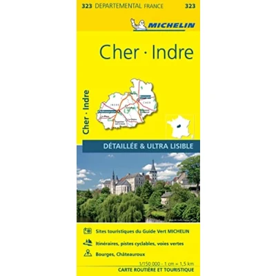 Afbeelding van Cher / indre 11323 carte &#039; local ( France ) michelin kaart