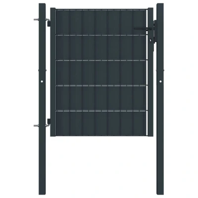 Afbeelding van Poort 100x81 cm PVC en staal antracietkleurig