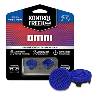Image de KontrolFreek Omni pour PlayStation 4 (PS4) et 5 (PS5) Baguettes de performance 2 concaves taille basse Bleu