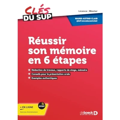 Afbeelding van REUSSIR SON MEMOIRE EN 6 ETAPES LICENCES PREPAS CAPES AGREGA
