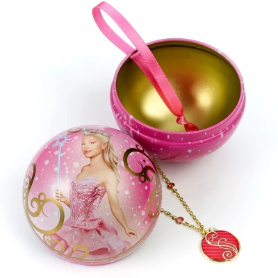 Afbeelding van The Carat Shop Wicked Glinda Pink Shiz University Wizard of OZ Tovenares Kerstbal Cadeaubal met Ketting