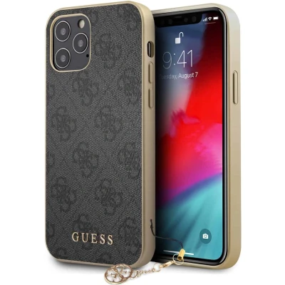 Afbeelding van Guess 4G Charms Case iPhone 12 / Pro grijs GUHCP12MGF4GGR