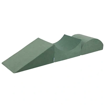 Afbeelding van KiddyMoon Element Helling/Helling/Halve Roll Velvet Speelplaats Van Schuim Voor Kinderen, Bosgroen