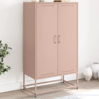 Afbeelding van Hoge kast 68,5x38,5x123,5 cm staal roze