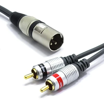 Afbeelding van XLR stekker op 2x RCA stereo kabel Vitalco 3m microfoonkabel 3 polig naar adapter