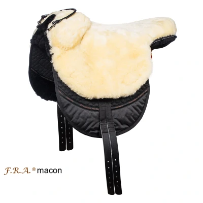 Image de F.R.A. Tapis de Monte Macon Extra Merino à Cru avec Taquets et Inserts (5) Noir/naturel L