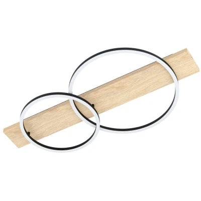Afbeelding van EGLO Boyal plafondlamp LED 78 cm Hout Bruin