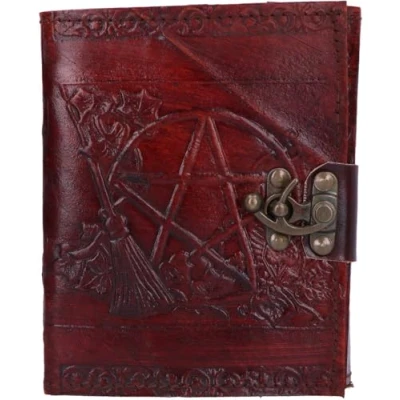 Afbeelding van Nemesis Now Pentagram Leren Reliëf Dagboek met metalen haksluiting (lxb) 21cm x 15cm