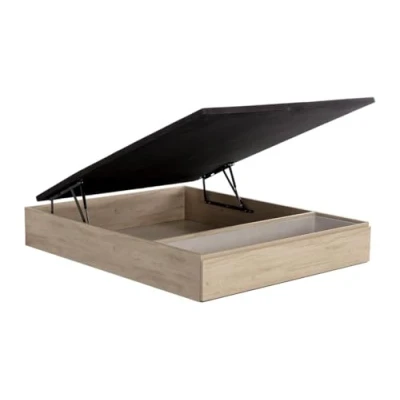 Afbeelding van Vente unique Bedbodem met opberglade 140 x 190 cm Licht naturel HESTIA de YSMÉE L H 34 D
