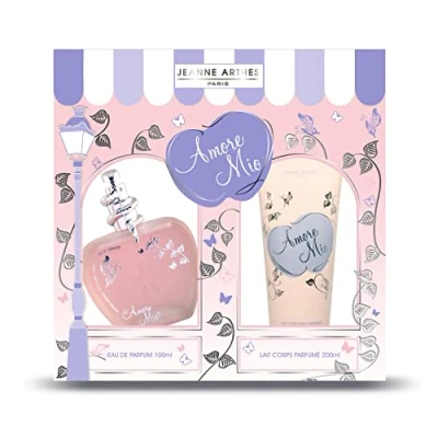 Afbeelding van JEANNE ARTHES Cadeauset voor dames Amore Mio Eau de Parfum 100 ml + lichaamsmelk 200 Muskus Tonka geur Gemaakt en verpakt in Frankrijk Grasse