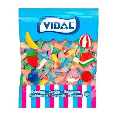Afbeelding van Vidal zure megasurtische vingergolosines, aardbeien en voeten, 1 kg zak