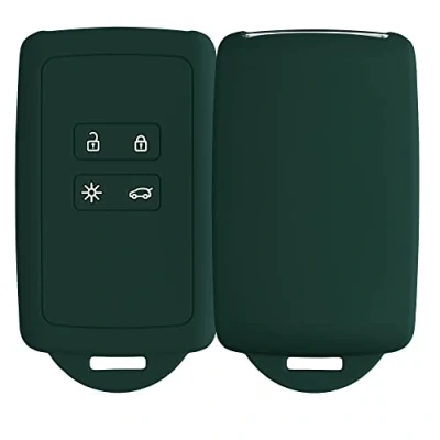 Afbeelding van kwmobile autosleutelhoes geschikt voor Renault 4 knops Smartkey autosleutel (alleen Keyless Go) Siliconenhoes in dennengroen Sleutelcover