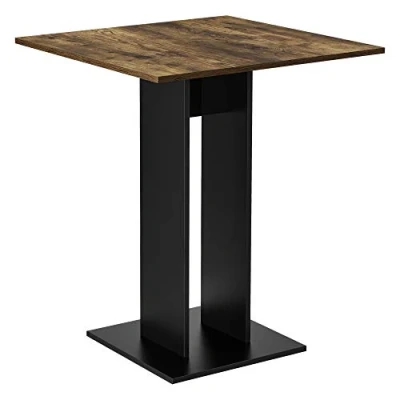 Afbeelding van Eettafel Lindesnes vierkant 65x65x78 walnootkleurig en zwart