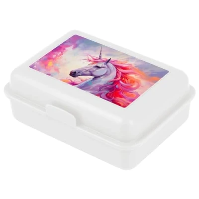 Afbeelding van Baagl Lunchbox voor kinderen school, meisjes, jongens, snackbox, broodtrommel (koninklijke eenhoorn)