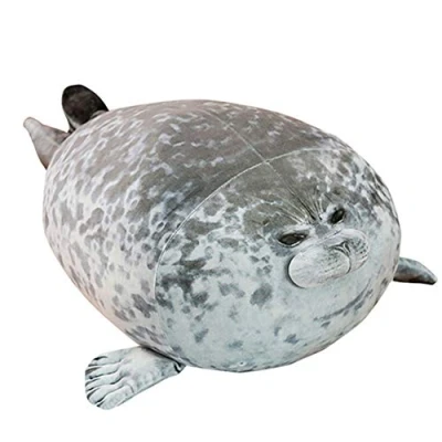Afbeelding van OUKEYI schattig zeehondenkussen, gevuld katoenen pluche dierenspeelgoed, mooie oceaanknuffels, knuffelkussen met dierenvorm (15 in/44,7 cm)
