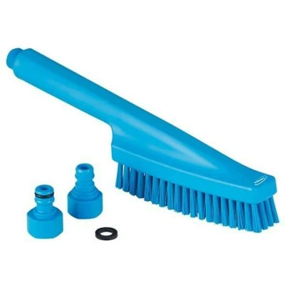 Afbeelding van Vikan Work Brushes with Water Connection Hygiene Hand Brush Throughput Blue Hard 330mm