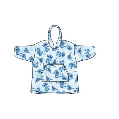 Afbeelding van Disney Lilo &amp; Stitch Hoodie Fleece deken, Blue Flower Kind One Size (7 14 jaar) Polyester