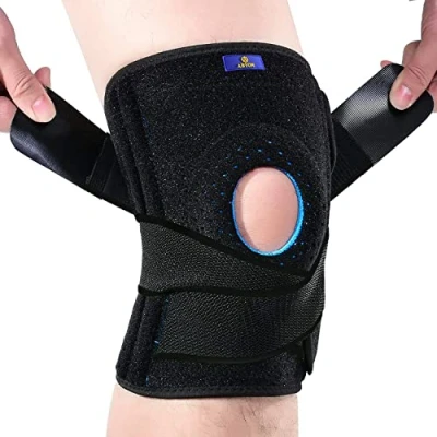 Afbeelding van ABYON Kniebrace met zijstabilisatoren en gelpads, antislip verstelbare kniesteun voor mannen vrouwen, artritis, meniscusscheuren, LCL/MCL/ACL, gewrichtspijn