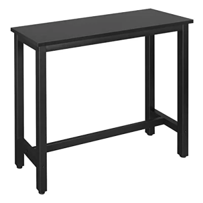 Afbeelding van WOLTU BT17sz Bartafel Bistrotafel 120x40x100cm,Eettafel met structuur in staal en tafelblad Spaanplaten,Zwart