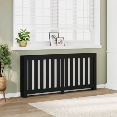 Afbeelding van Radiatorombouw 175x20x82 cm bewerkt hout zwart