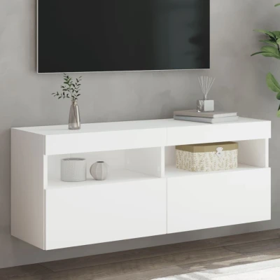 Afbeelding van vidaXL Tv wandmeubel met LED verlichting 100x30x40 cm wit