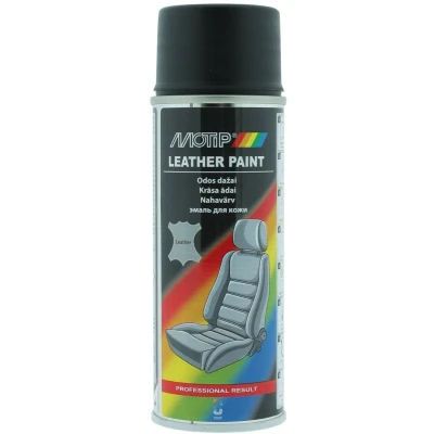 Afbeelding van MoTip Leerverf Zwart Spuitbus 200ml Sneldrogend Professionele kwaliteit