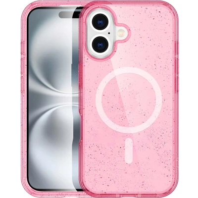 Afbeelding van imoshion Hoesje Geschikt voor iPhone 16 Glitter Backcover MagSafe Roze
